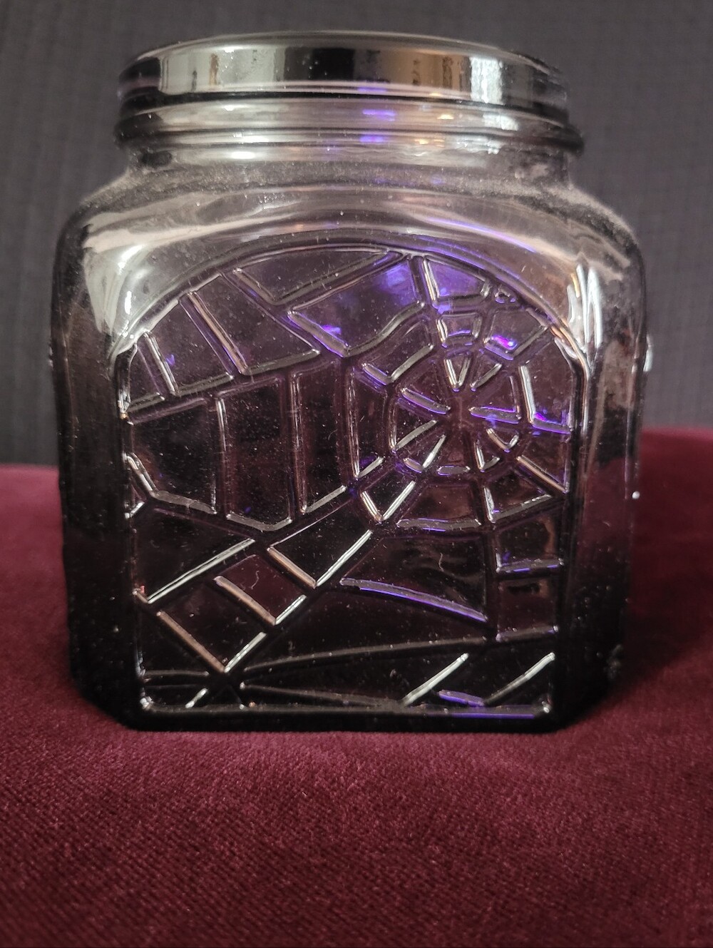 Spiderweb jar glass embossed Target ombre spider web